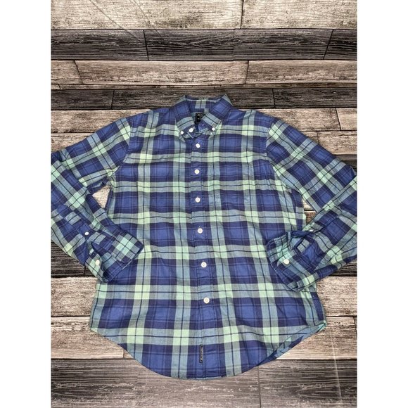 Abercrombie & Fitch Blue Plaid Long Sleeve Shirt - Picture 1 of 6